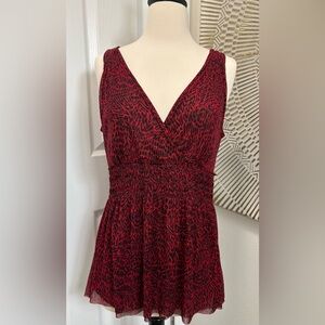 Michael Kors Red and Black Patterned Fabric